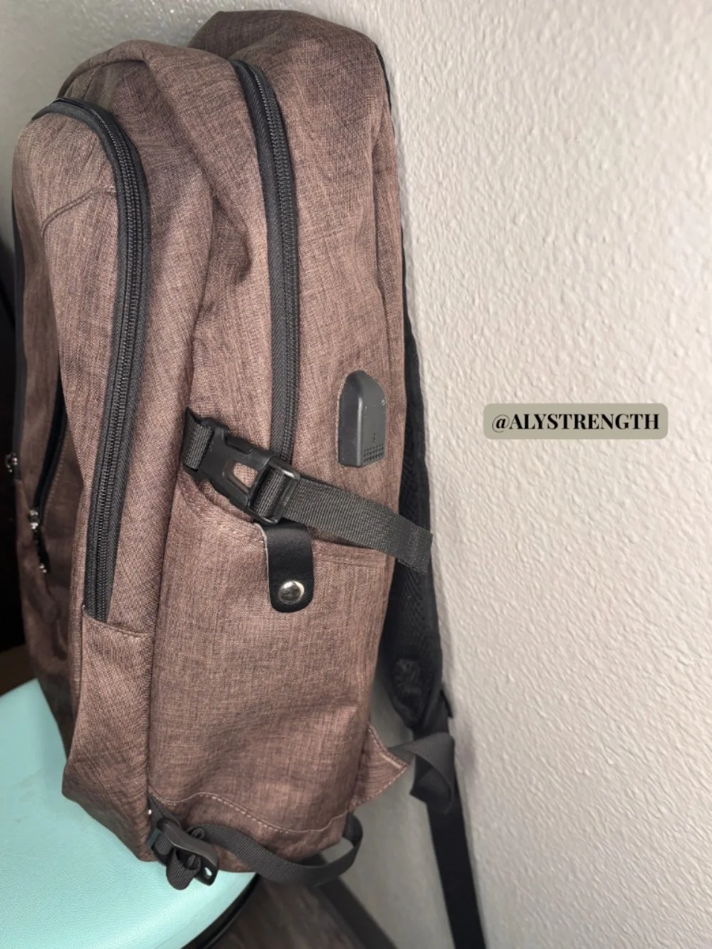 Mancio Brown Laptop Travel Backpack USB Charging Port Multiple Compartments